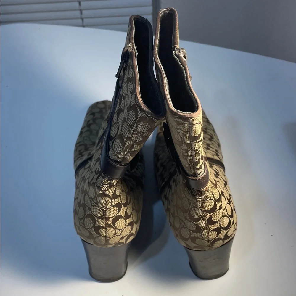 Coach Brown and Tan Ankle Boots - Picture 3 of 9